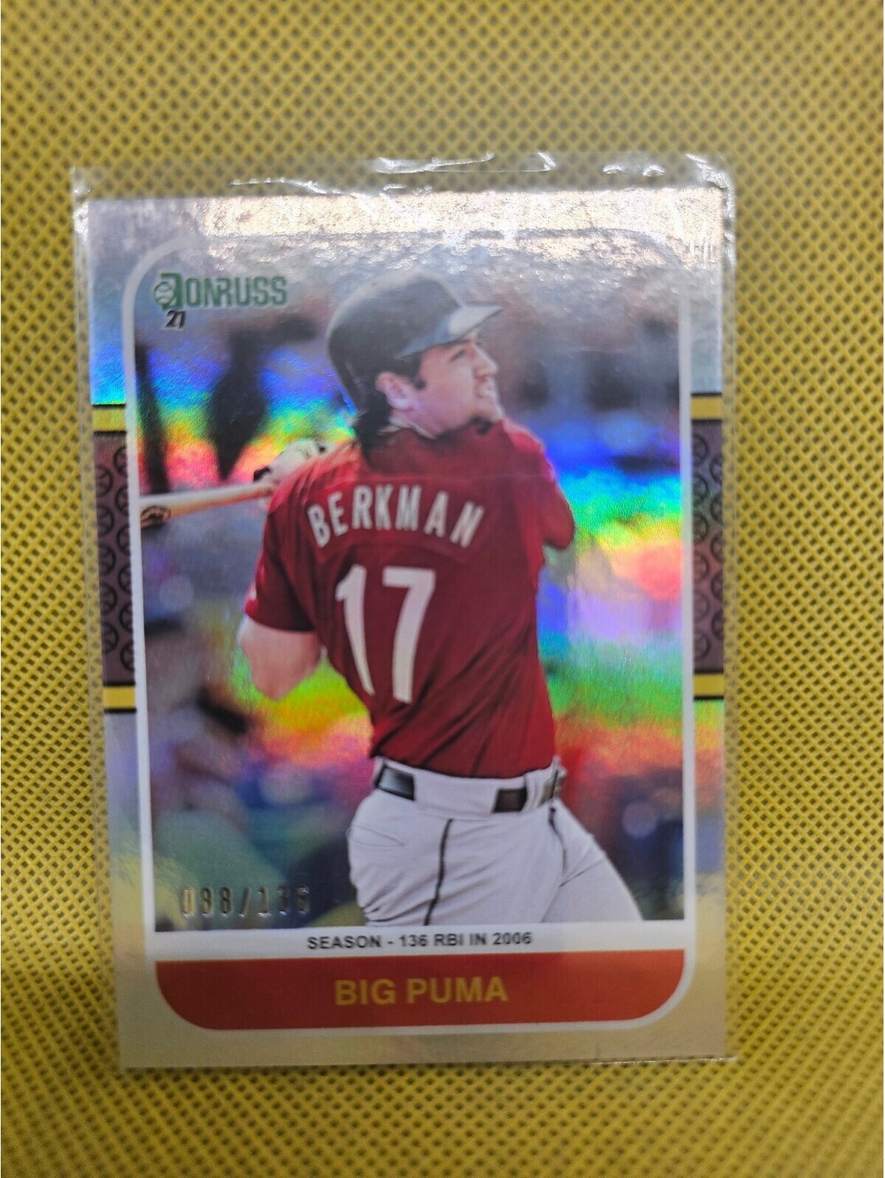 Lance Berkman [Big Puma Foil insert] #223 - 2021 Panini Donruss